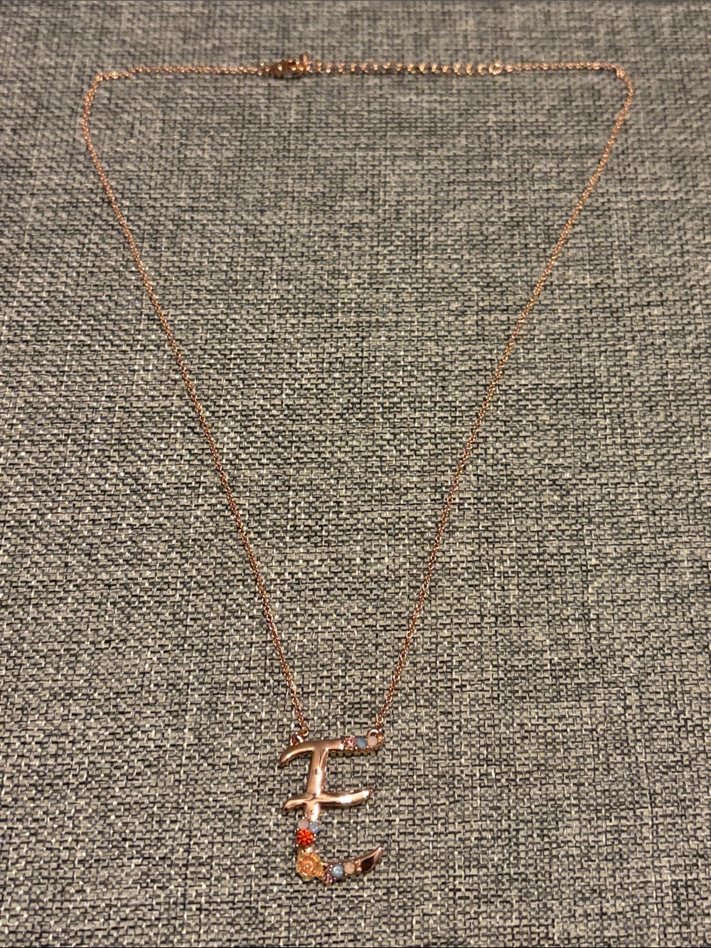Rose Gold Letter E Pendant Necklace - Women's Jewelry